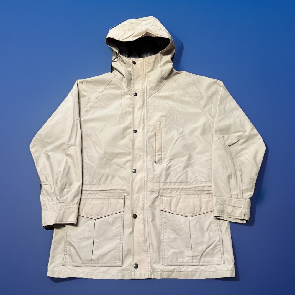 Vintage 80s Cabelas Full Zip Hooded GoreTex Parka Jacket Tan Mens‎ Size XL